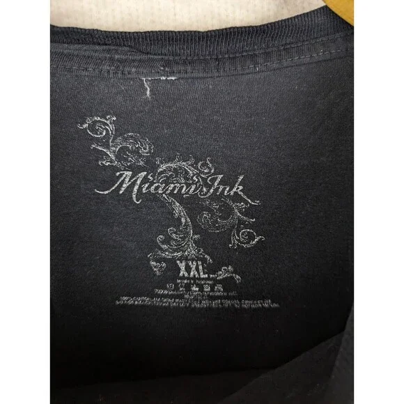 Miami Ink T Shirt XXL‎ Reaper Black Scythe Tattoo Art Cotton Soft - Picture 5 of 10